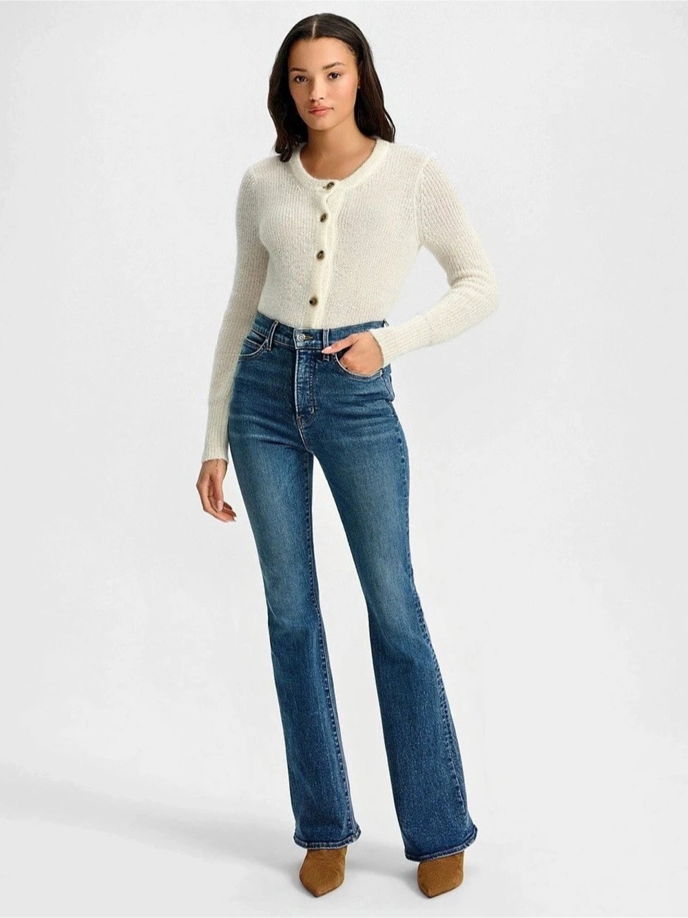 Veronica Beard Beverly High-Rise Skinny Flare Jeans Rebel Blue NWOT